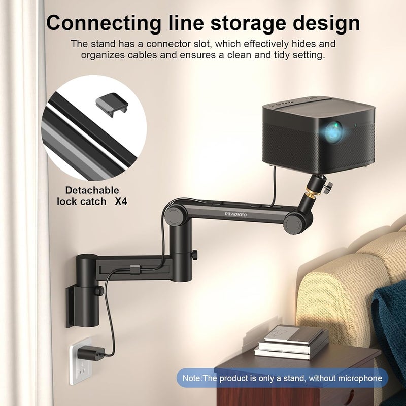 Aokeo Projector Wall Mount, 360° Adjustable Projector Stand Wall Mount for Cameras,projectors,VCRs,CCTV - Image 2